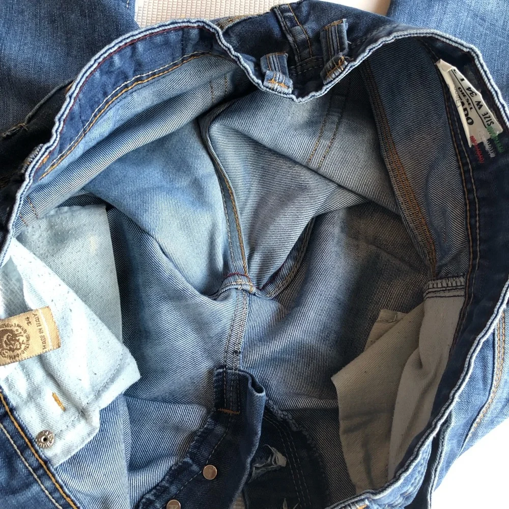 Diesel Industry Blue Jeans Denim Pants Men's Size W34/L34 Classic Straight-Leg